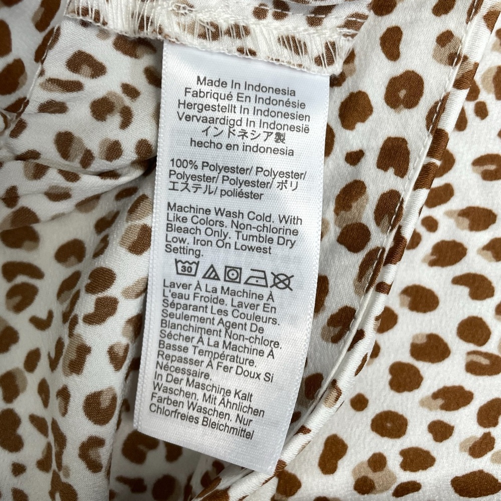 Jcrew Factory NWT cheetah leopard printed bias slip skirt midi elastic waist XS - Picture 7 of 9